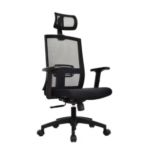 Silla presidencial ergonómica premium con cabecera ajustable en altura, soporte lumbar reforzado y brazos 3D.